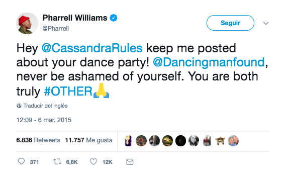 Pharrell Williams quiere ir a una fiesta con un chico después de ser cyber-bulleado