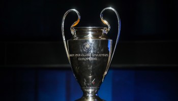 MEXICO CITY, MEXICO - MARCH 09: UEFA Champions League Trophy is displayed during the UEFA Champions League Trophy Tour presented by Heineken on March 09, 2018 in Mexico City, Mexico. (Photo by Hector Vivas/Getty Images)