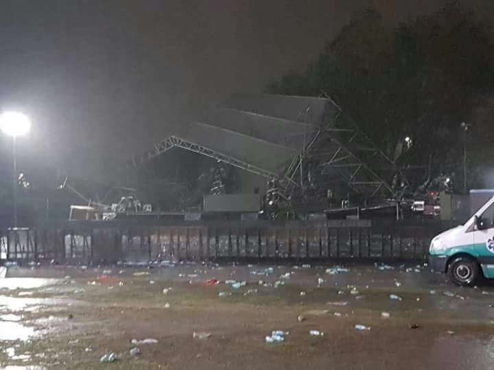 ¡Por poquito! Un rayo cae en un concierto de música electrónica en Argentina y derriba el escenario 