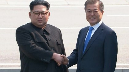 Kim Jong-un y Moon Jae-In Corea