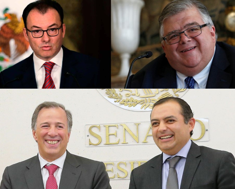 Los exsecretarios de Hacienda: Luis Videgaray, Agustín Carstens, Ernesto Cordero y José Antonio Meade