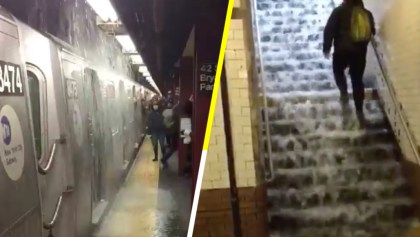 Se inundó el metro en Nueva york