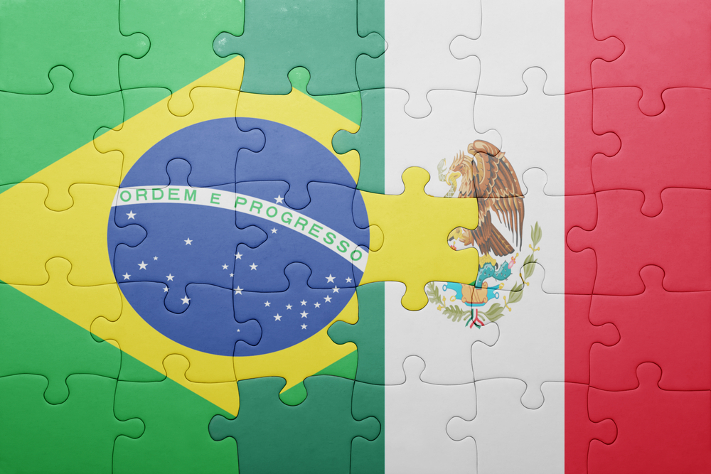 Mexico and Brazil