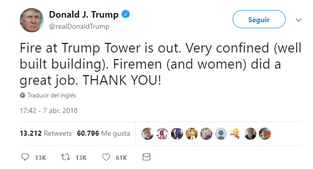Incendio en la TIncendio en la Torre Trump, en Nueva York, deja un muertoorre Trump, en Nueva York, deja un muerto