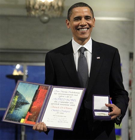 Barak Obama premio nobel de la paz