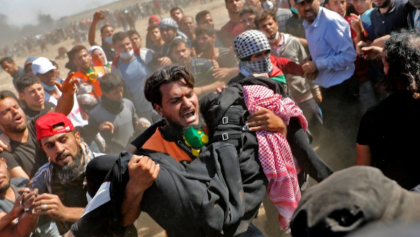 Manifestantes son reprimidos en la franja de Gaza