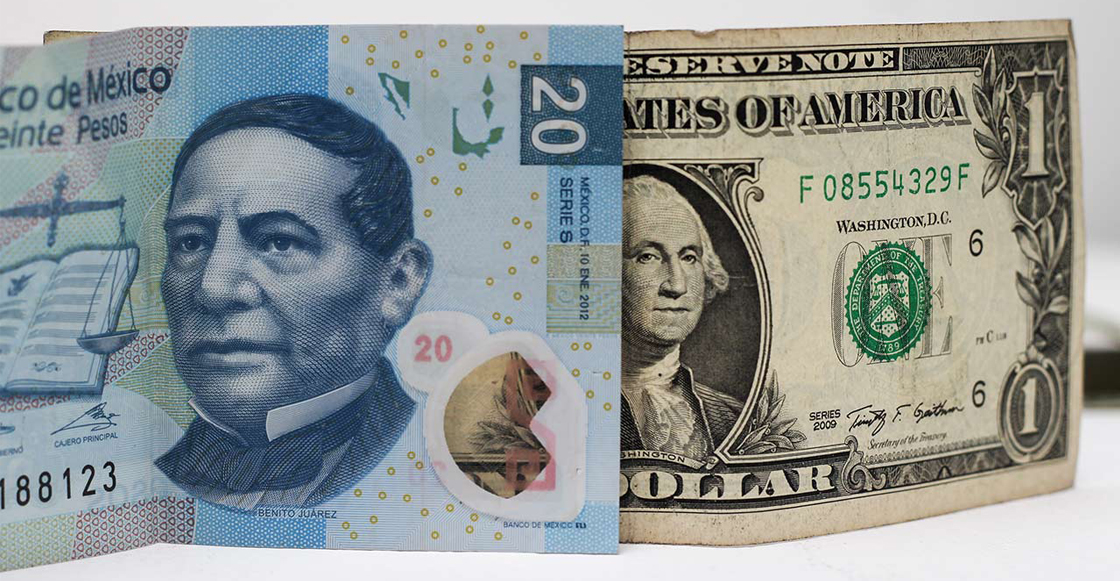 Peso mexicano y dólar estadounidense