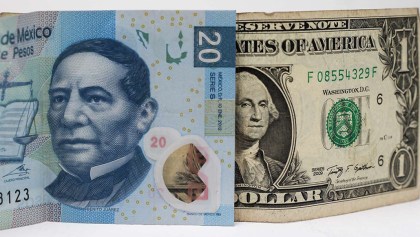Peso mexicano y dólar estadounidense