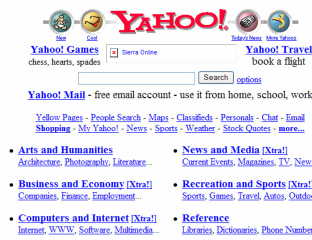 Yahoo hace añgunos años