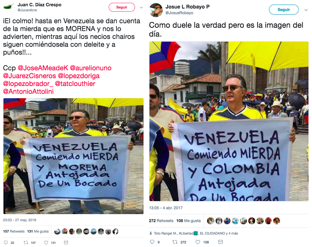 Colombia Comparación pancarta
