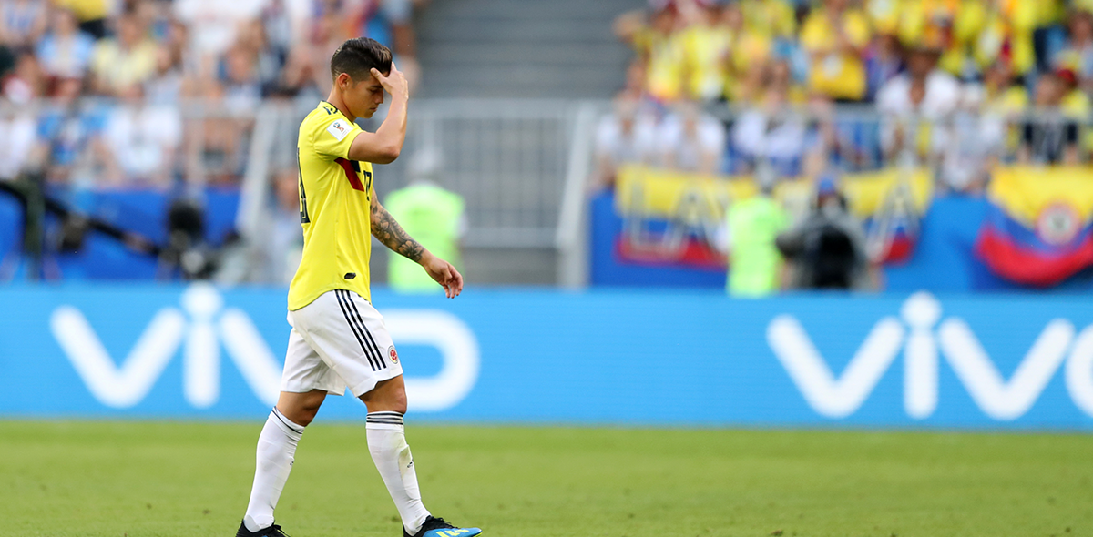 James Rodríguez, fuera del Colombia vs Inglaterra por lesión