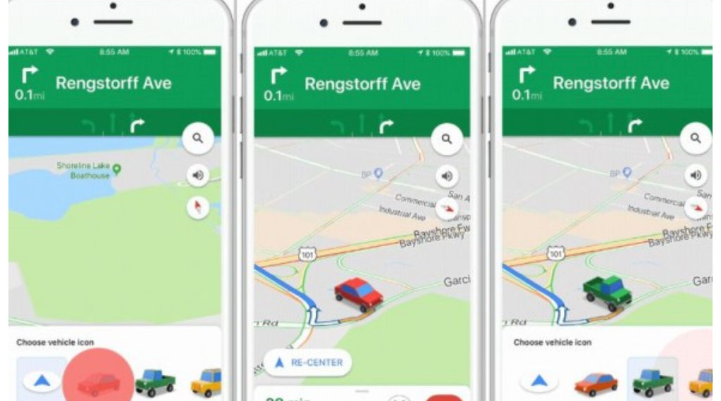 Google Maps cambia su indicador por carritos para guiarte