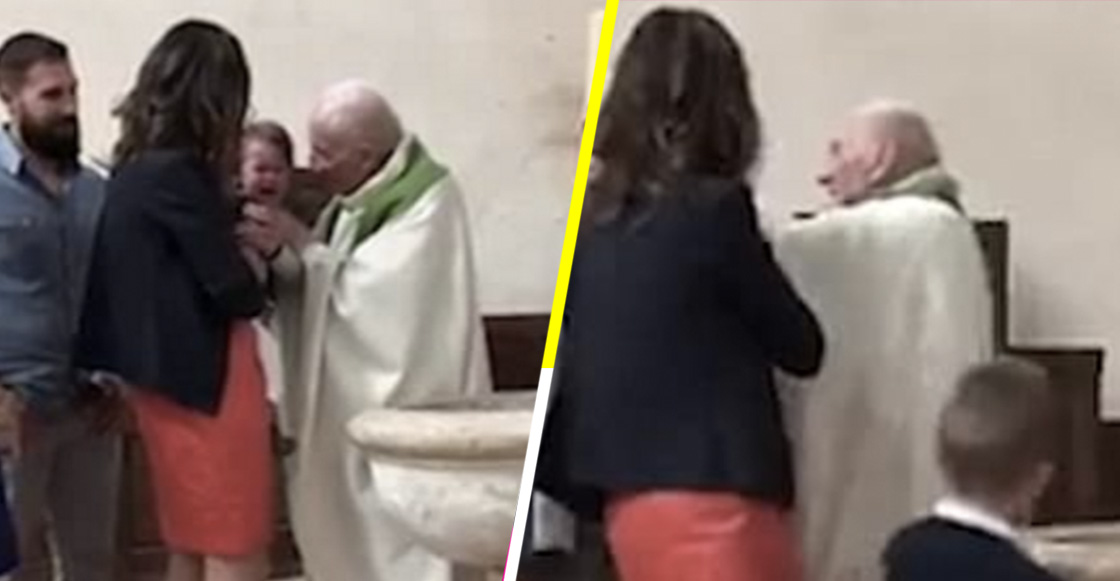 Sacerdote cacheteó a bebé en pleno bautizo y la internet se le fue encima