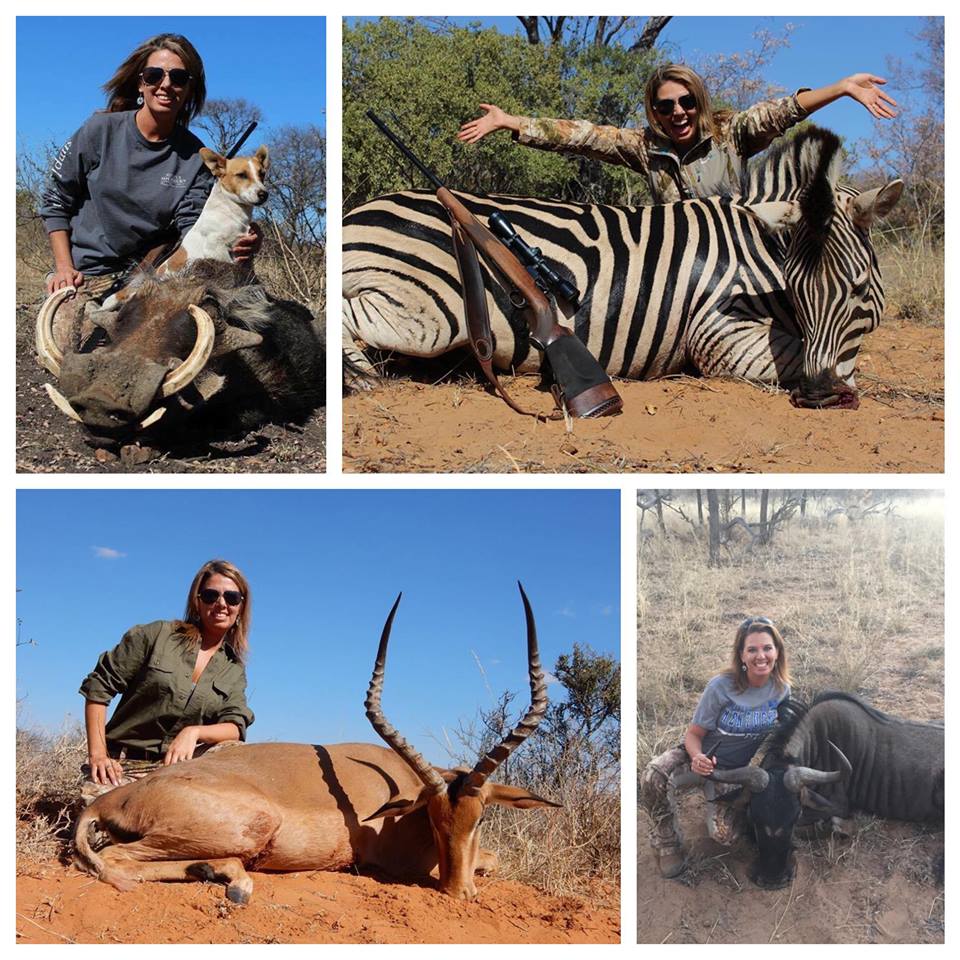 Esta cazadora mató a una jirafa negra y está causando indignación