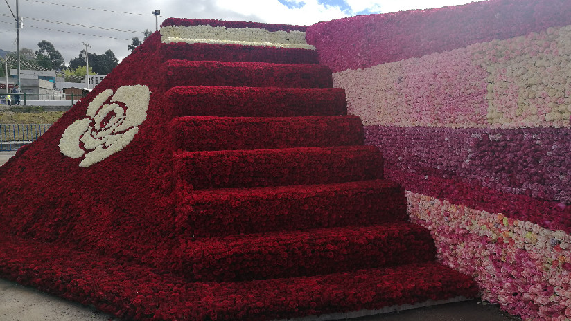 ¡Qué bonito! Ecuador rompió récord con una pirámide ancestral hecha de medio millón de rosas