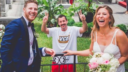 Adam Sandler se coló en la sesión fotográfica de unos recién casados porque YOLO
