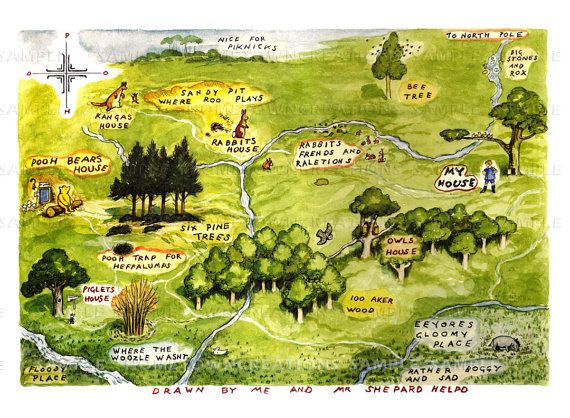 El mapa original del Bosque de los Cien Acres de Winnie Pooh rompió récord en una subasta