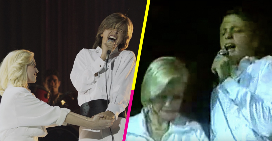 Luis Miguel con su mamá en el escenario