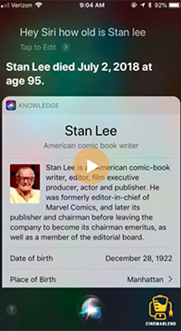 ¡Hey, Siri! Siri le anda diciendo a todos que Stan Lee está muerto