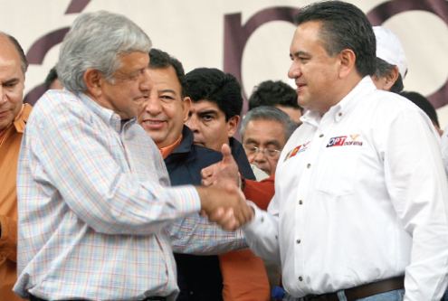 AMLO y MArtín Esparza del SME