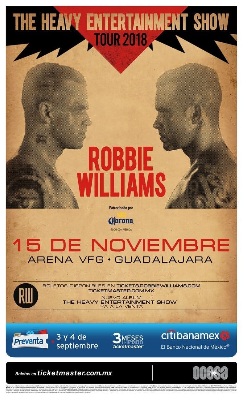 I don't wanna rock DJ! Robbie Williams ofrecerá un concierto en Guadalajara