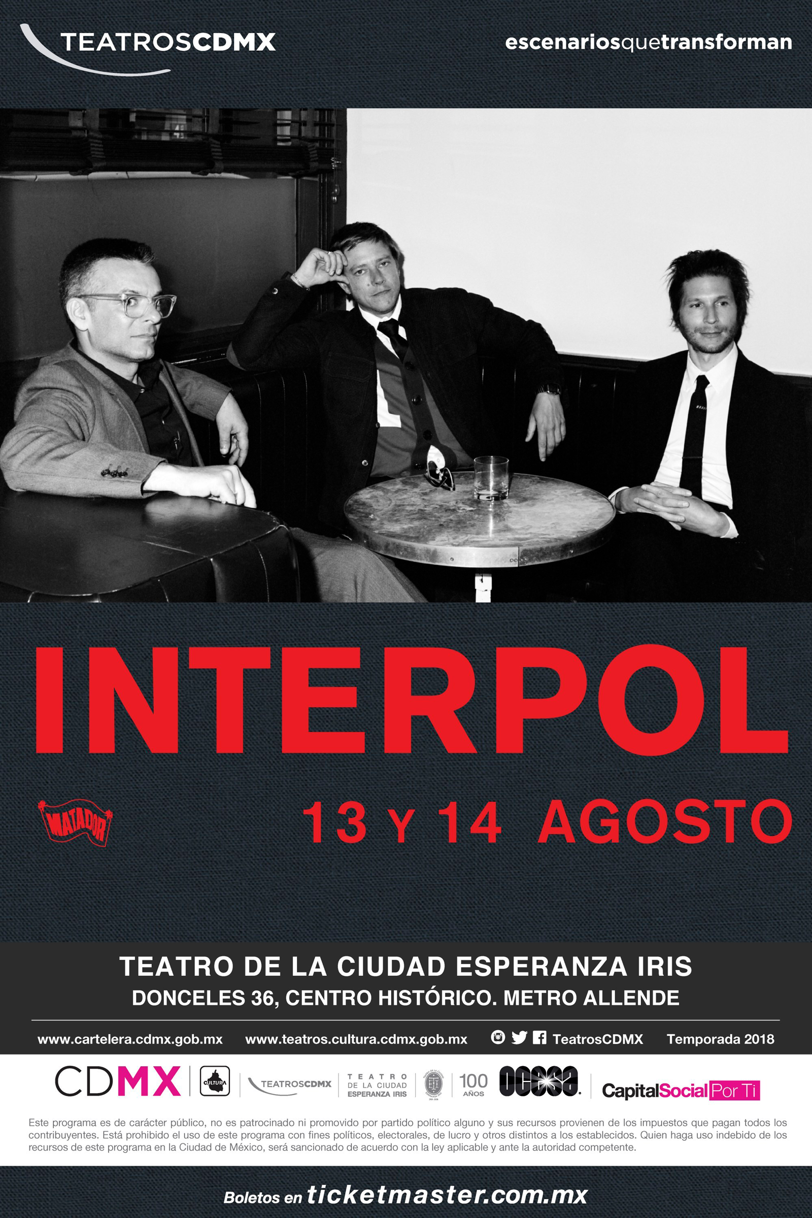 But here comes the fall! ¡Acá la boletiza para los conciertos de Interpol!