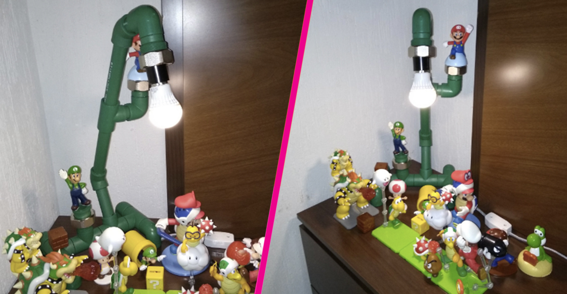 Quería una lámpara de Mario Bros y su papá le fabricó una original