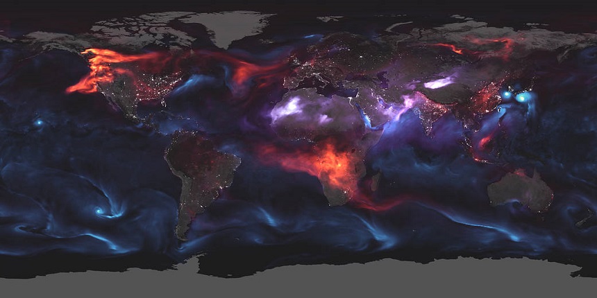 Mapa de aerosoles - NASA