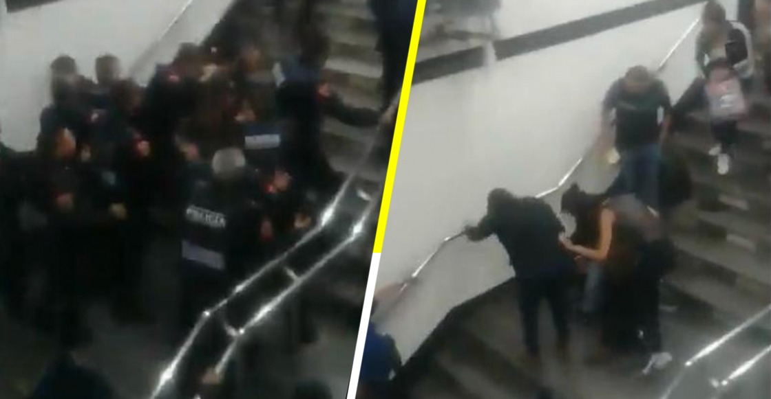 Más de una decena de policías golpean a un usuario del metro