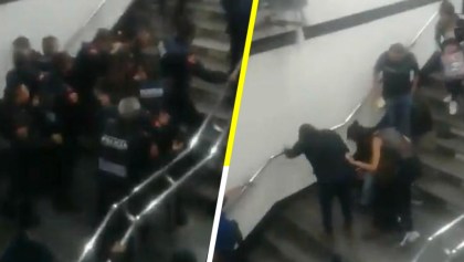 Más de una decena de policías golpean a un usuario del metro