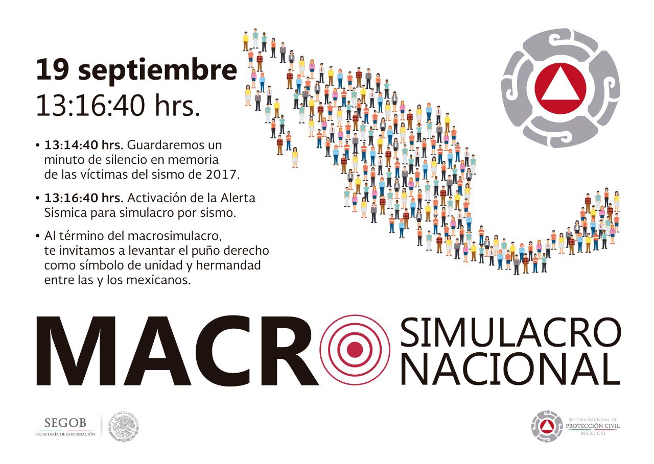 ¡Ojo aquí! Esto publicará el Sismológico Nacional durante el #MegaSimulacro2018
