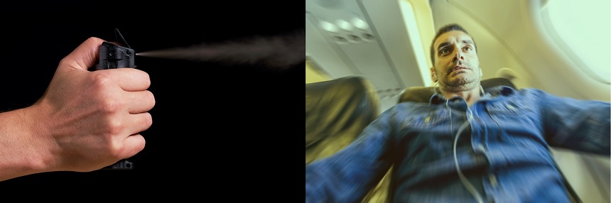 Spray de pimienta y foto causan pánico en un avión