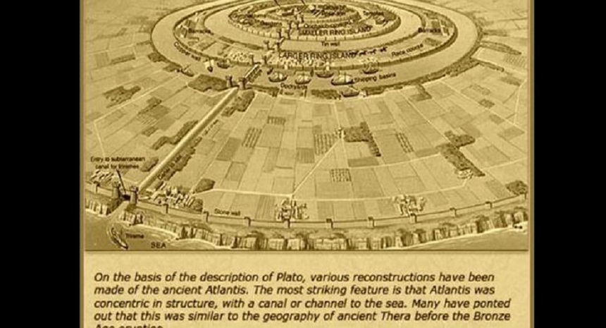 Un mapa ficticio de la Atlántida
