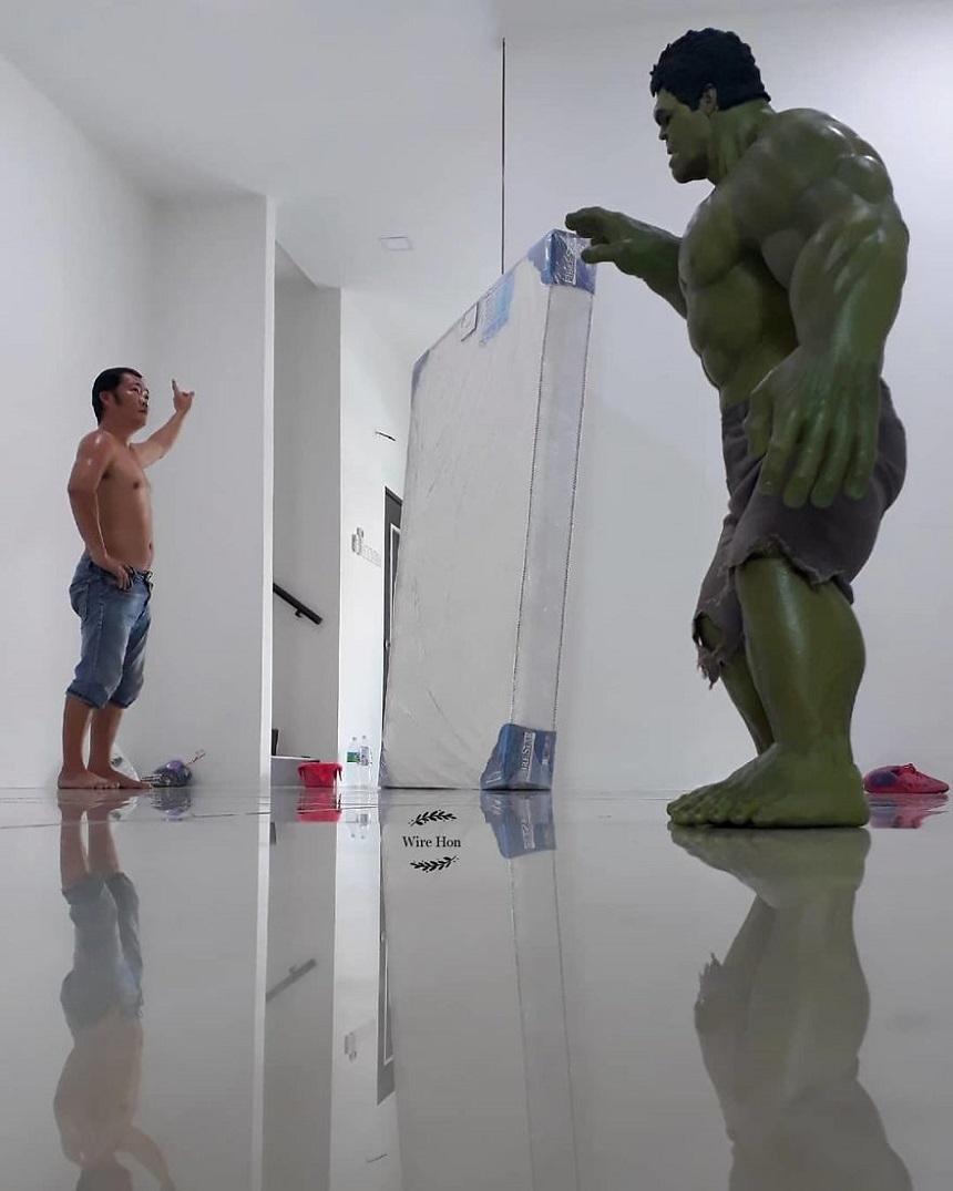 Fotos con figuras de Superhéroes - Hulk