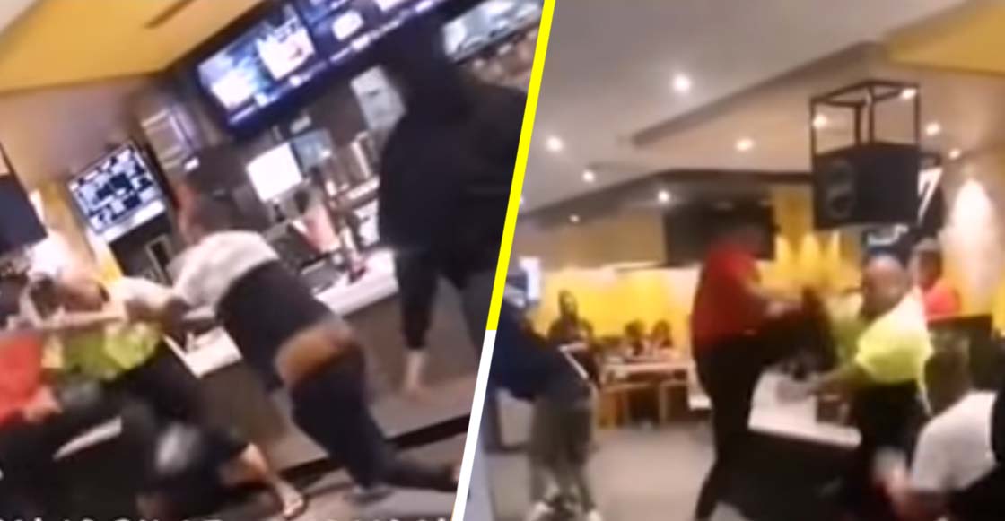 Clientes de un McDonald's se pelean al más puro estilo de la WWE