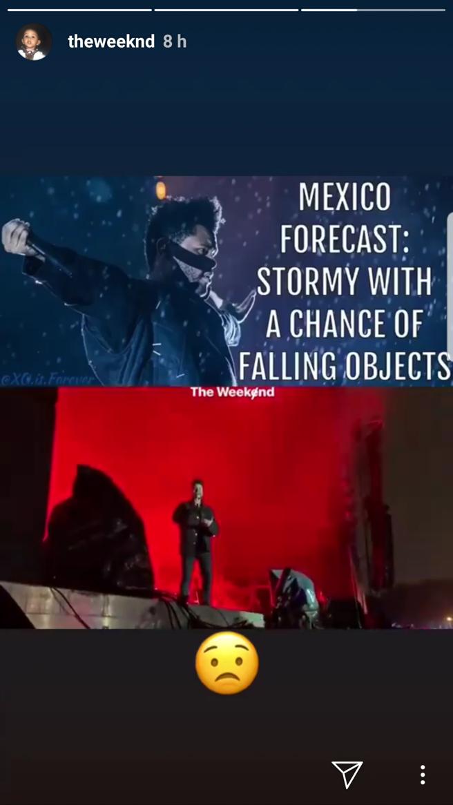 ¿Por qué todo mundo está hablando del objeto que le ‘cayó’ a The Weeknd en México?