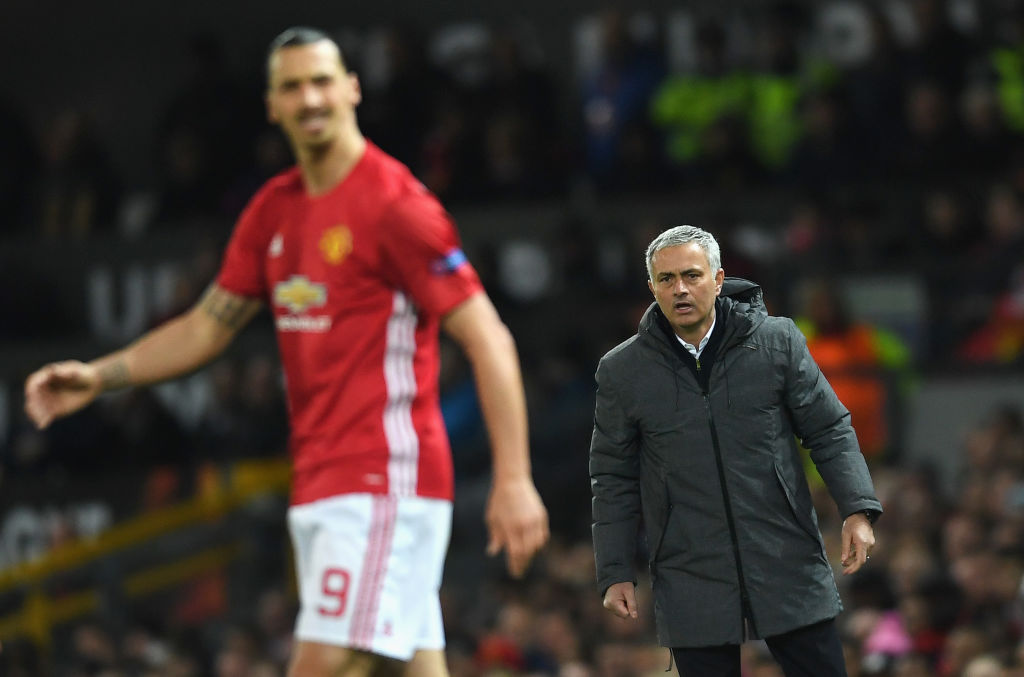 Zlatan y Mourinho en el Manchester United