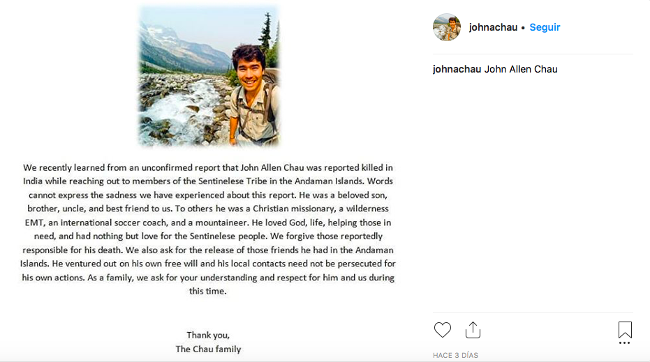 La tribu de la Isla Sentinel que mató con arcos y flechas a un jóven estadounidense