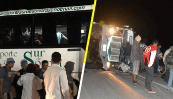 En Sonora, autobuses de la Caravana son detenidos; otro sufre accidente
