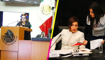 'Está cabrón', dice Gálvez y le regalan 'La Estafa Maestra' a Rosario en el Senado