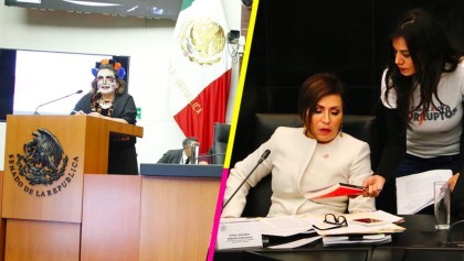 'Está cabrón', dice Gálvez y le regalan 'La Estafa Maestra' a Rosario en el Senado