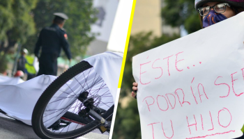 '¡No más muertes viales!', ciclistas se manifiestan en la Glorieta de Insurgentes