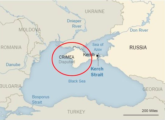 Rusia bombardea tres barcos de Ucrania en Crimea