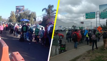 Migrantes bloquean a ratos la caseta Tepotzotlán para que les den un aventón