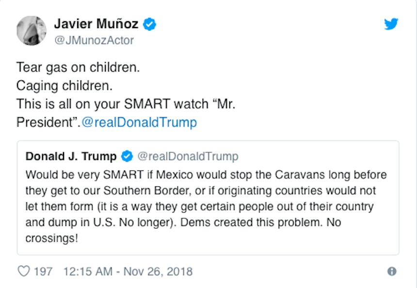 Las celebridades que condenan a Trump por usar gases lacrimógenos contra caravana migrante