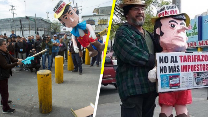 Y en Nuevo León, revientan piñata del Bronco 'Pinocho' por aumento de impuestos