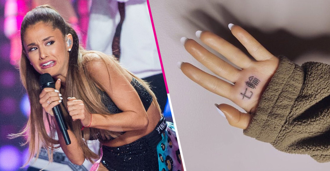 Ariana Grande se tatúo la palabra incorrecta en la palma de su mano