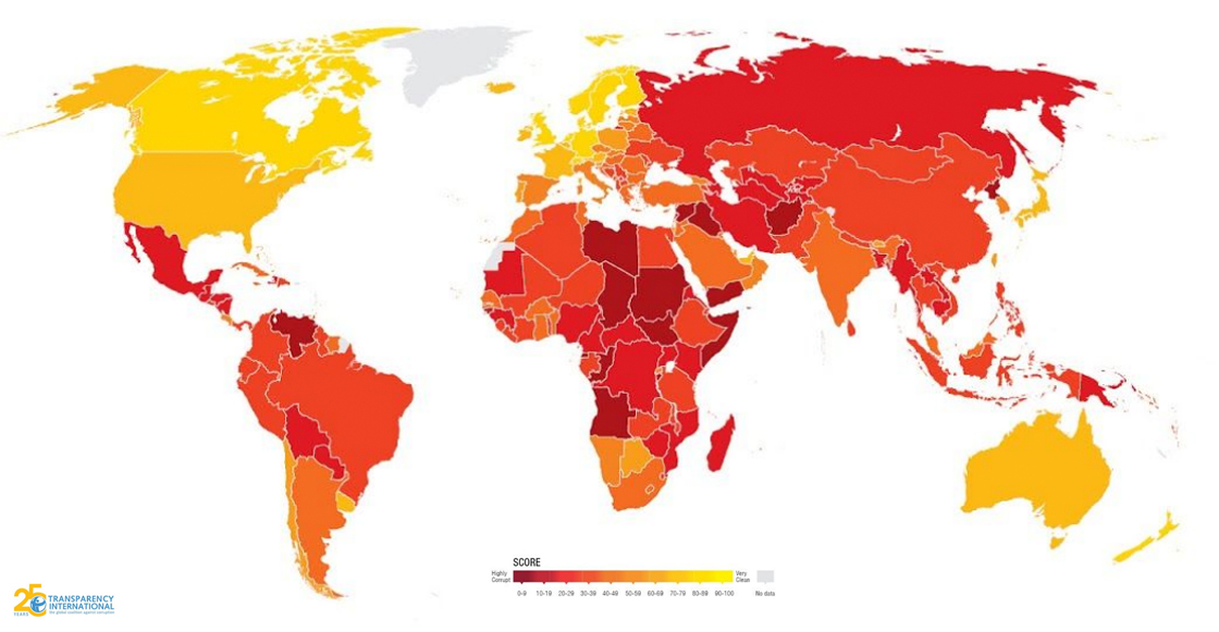 ¡Ah jijo! México ocupa el lugar 138 de 180 países en percepción de corrupción, según el IPC