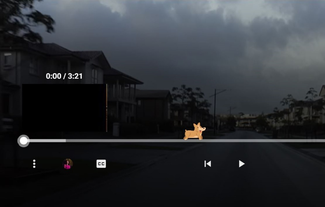 El perrito escondido en la barra de video de YouTube