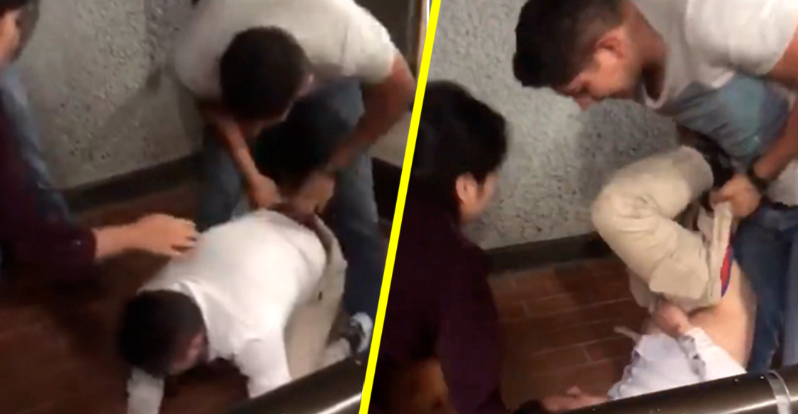 Usuarios del metro golpean y le aplican "calzón chino" a un ladrón de celulares